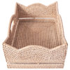 Artifacts Rattan™ Scallop Collection Rectangle Basket, White Wash