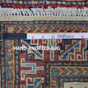 2'1"x3'2" Ivory Super Kazak Pure Wool Geometric Design Handmade Rug