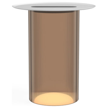 Pablo Designs Carousel Floor Lamp/Side Table, Bronze/White
