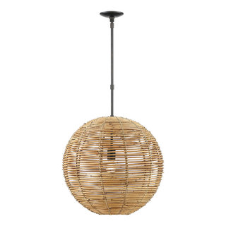 Kingston Rattan Single-Light Globe Pendant - Tropical - Pendant ...