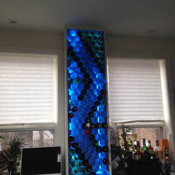 LED Backlit WineHive Pro Wine Display at Kevin's Residence in Chicago