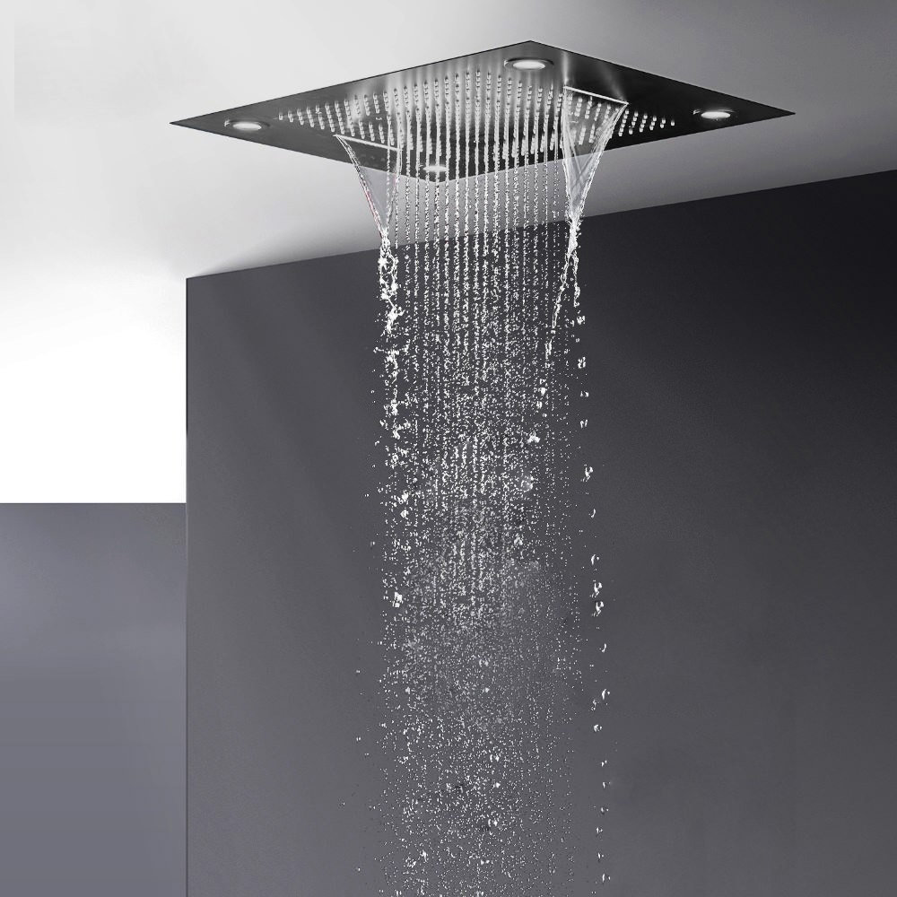 Trialo Solid Brass Recessed Color Changing Water Powered LED Shower ...