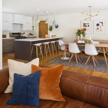 Warm contemporary Kitchen and living room in Arcadia