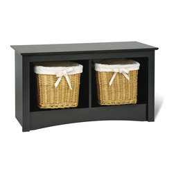 Prepac Twin Cubbie Bench in Black - Accent And Storage Benches
