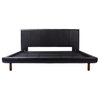 Cantor Queen Leather Bed, Finish: Ebony, Leather: Flint