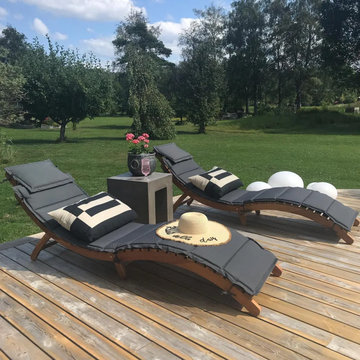 vidaXL Sun Lounger Solid Acacia Wood Brown