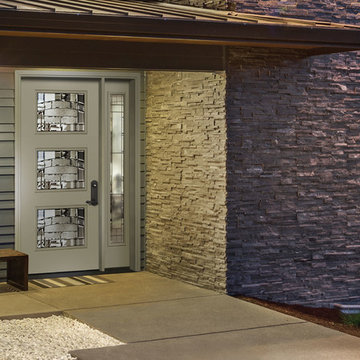 Masonite HD 3 Lite Equal Exterior Steel Door with Element Glass