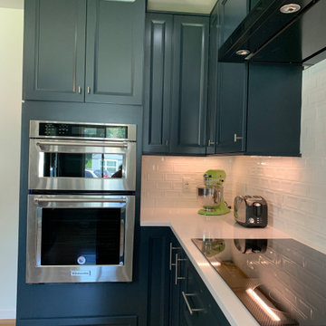 Bright Polished Textures w/Satin Finish on Painted Cabinets - Stunning!