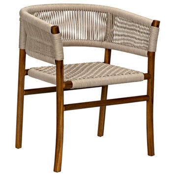 Ambrose Chair, Teak With Woven Rope Set of 2