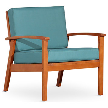 DTY Outdoor Living Longs Peak Eucalyptus Chair W/ Cushions, Natural Oil, Sage
