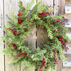 Mini Pine Cone and Berry Holiday Wreath -24"