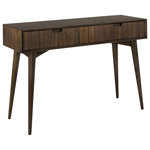 Bentley Designs - Oslo Walnut Furniture Console Table With Drawers - Oslo Walnut Console Table with Drawers takes inspiration from sophisticated mid-century styling through hints of both retro and Scandinavian design resulting in soft flowing curves throughout. Oslo is a fashionable range that features an eclectic blend of shapes and forms.