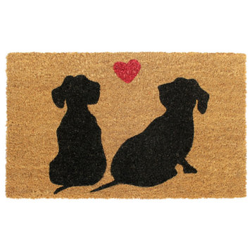 Red Machine Tufted Dogs Love Doormat, 18" x 30"