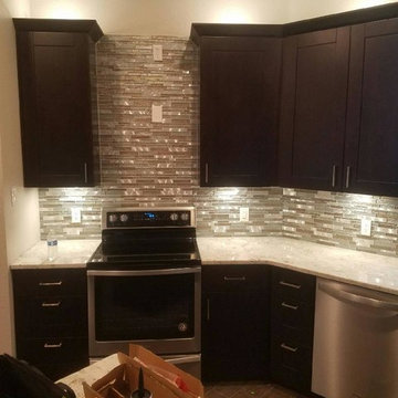 Vega Family Anchester Espresso Cabinet & Sugar White Granite $11,000