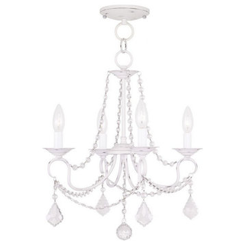 Traditional Four Light Chandelier-Antique White Finish - Chandelier