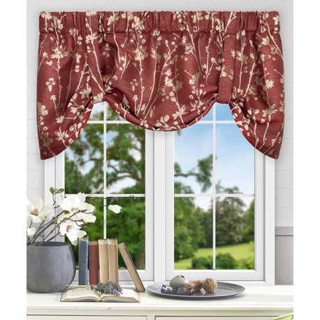 Meadow 50" x 22" Tie-up Valance, Cardinal