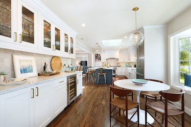 Example of a transitional dining room design in Orange County