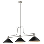 Z-Lite - Z-Lite 3 Light Chandelier, Brushed Nickel, 725-3BN-MMB - Complete a modern motif with this three-light ceiling light. Brushed nickel streamlines the thin curves and lines on the silhouette, elevated by sleek shades.