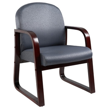 Boss Mahogany Frame Side Chair, Gray Fabric