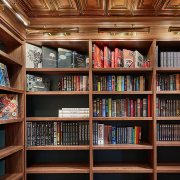Rotating Hidden Wall Bed - Oiled Walnut Library