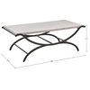 INK+IVY Wooden White Accent Table With Curved Metal Base, Coffee Table