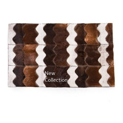 Custom Cowhide Patchwork Area Rug / 4' x 6'4" / Hand Made in Europe - Area Rugs