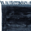Aiden Handwoven Midnight Blue Rayon Rug With Tassels, 8'x10'