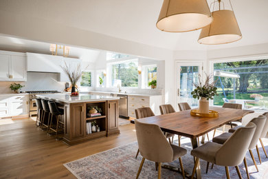 Photo of a transitional dining room in Milwaukee.