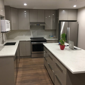 High Gloss Grey Kitchen In Port Coquitlam