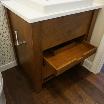 Custom vanity with pull out drawers