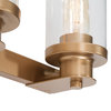 LNC  Modern Gold Bathroom Vanity Light Glass Wall Light 3-Light
