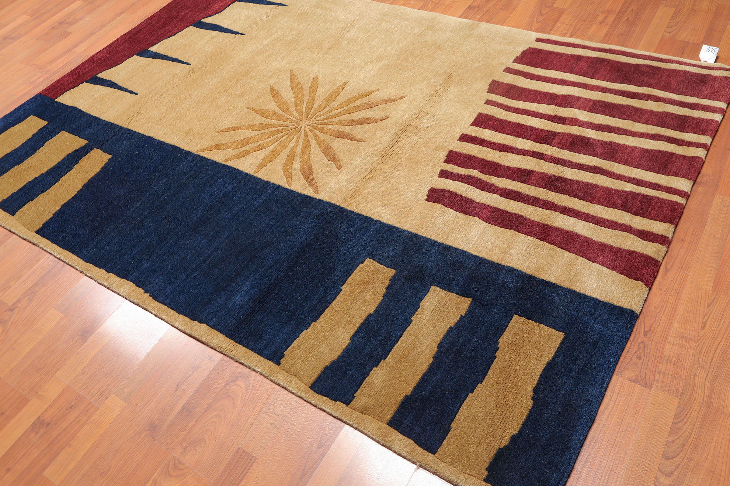 Tan Gold Color Tibetan Rug, 5'7