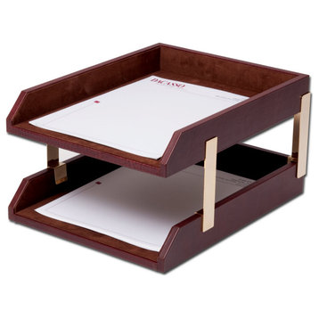 A3020, Mocha Leather, Double, Letter, Trays