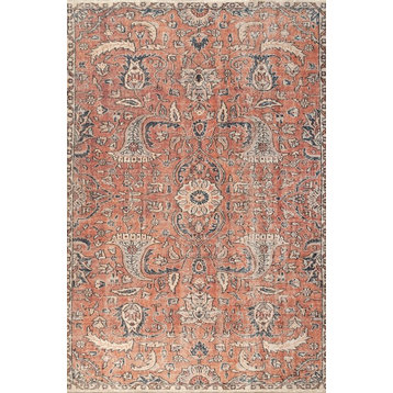 nuLOOM Cotton Brielle Transitional Vintage Area Rug, Rust, 5'3"x7'7"