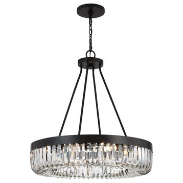 Alister 10-Light Transitional Chandelier in Charcoal Bronze with Clear Glass C