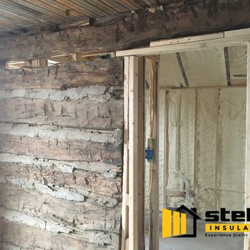 Log Cabin Spray Foam Insulation Austin TX Addition Install