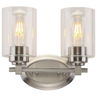 Najah Bathroom Vanity Light With Glass Shade, 2 Lights