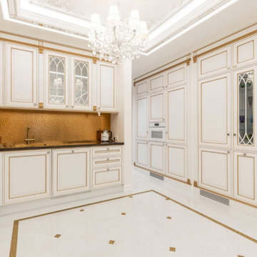Kitchen Interior Design in Gold Colors