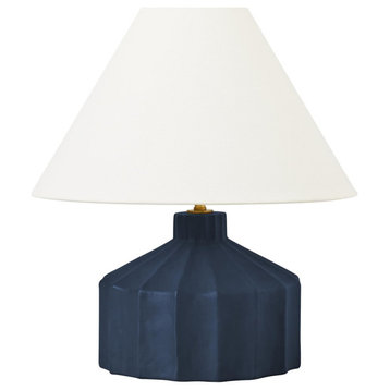 Kelly Wearstler Veneto 1-Light Small Table Lamp KT1331MMBW1, Matte Blue Wash