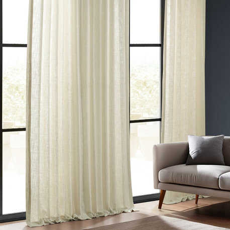 Barley Heavy FauxLinen Curtain Single Panel, 50"x84"