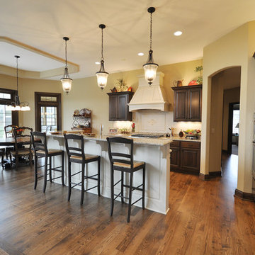 kitchen with raised snack bar