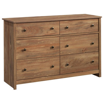 Pemberly Row 6 Drawer 50.5" Wooden Dresser in Sindoori Maple