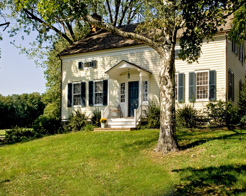 Blue House Brown Roof Houzz   0a6161d30dfb9e54 4238 W500 H400 B0 P0 Q87  Traditional Exterior 