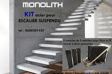 monolith escalier suspendu ,escalier suspendu, marches suspendues, monolith, esc