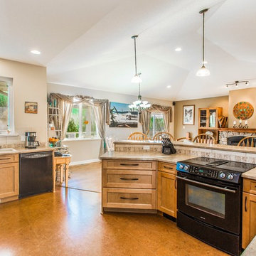 View of appliances and backsplash