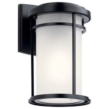 Toman 1-Light 10.25" Outdoor Wall Lantern in Black