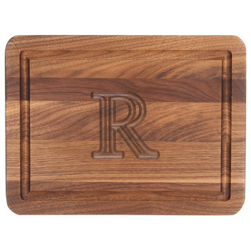 BigWood Boards Rectangle Monogram Walnut Cheese Board, R