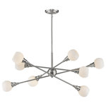 Z-lite - Z-Lite 616-45BN Eight Light Pendant Tian Brushed Nickel - Bold modern lines paired with soft and elegant detailing define the unique Tian collection. The Brushed Nickel finish paired with Matte Opal globe shades contemporize the Tian Collection.