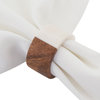 Wood and Resin Napkin Rings With Two-Tone Design, White