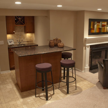 New Fireplace Transforms Cold Basement into Warm Family Room